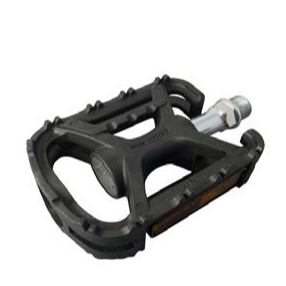 MKS Pedal MT-FT Black: Lightweight (259g) plastic bike pedal with pre-installed reflectors for casual riding.