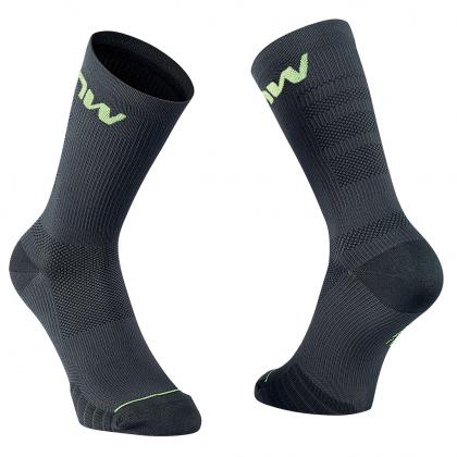 Northwave Extreme Pro Socks-Black/Yellow Fluo (Size - L)