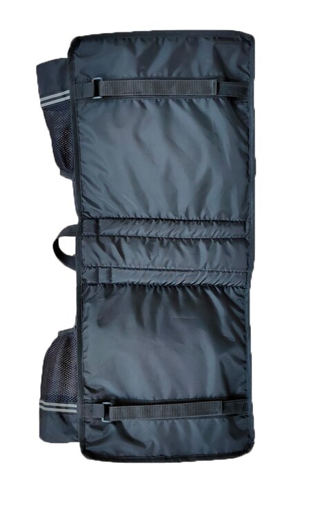 Heavy-duty Trek N Ride touring pannier with waterproof lining and external bottle pouches.

