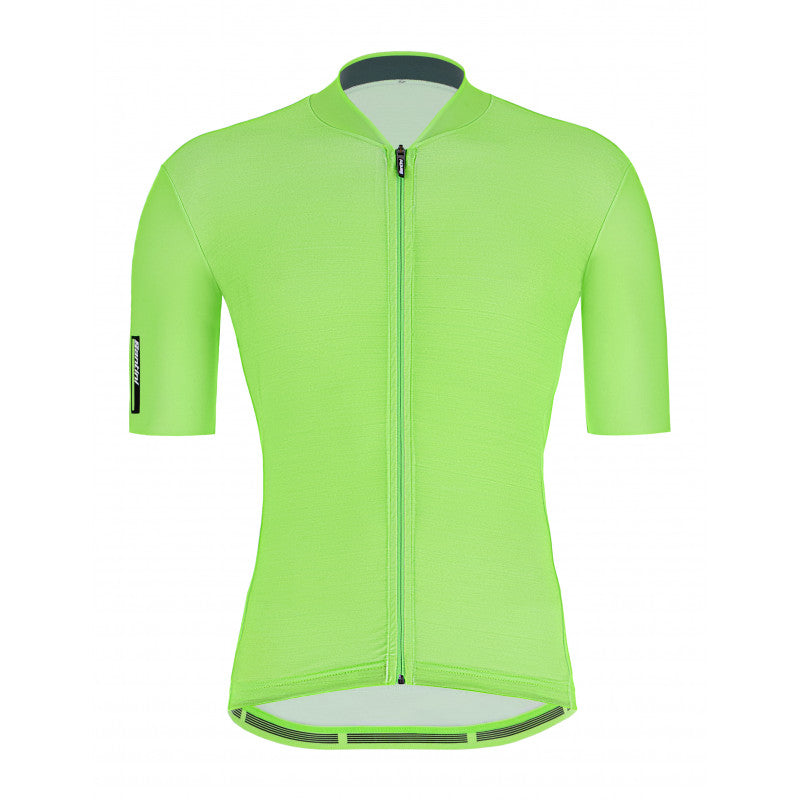 Santini Colore Men’s Cycling Jersey Fluorescent Green – front view