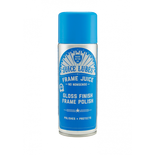 Juice Lubes Frame Juice 400ml aerosol can, a protective polish for cleaning and shining bicycle frames.

