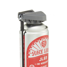 Close-up of Juice Lubes JL69 (400ml), highlighting its protective formula for displacing moisture and preventing corrosion on bicycle components.