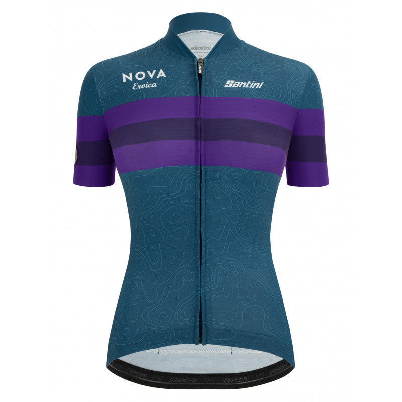 Santini Eroica Opera Women’s Cycling Jersey Teal – front view