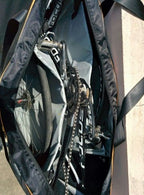 Trek N Ride Bicycle Carry Bag accommodating a large frame mountain bike securely.